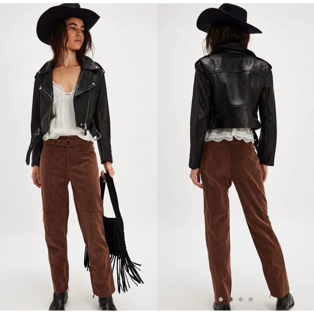 Free People We The Free Titan Vegan Suede Pants Brown 27‎